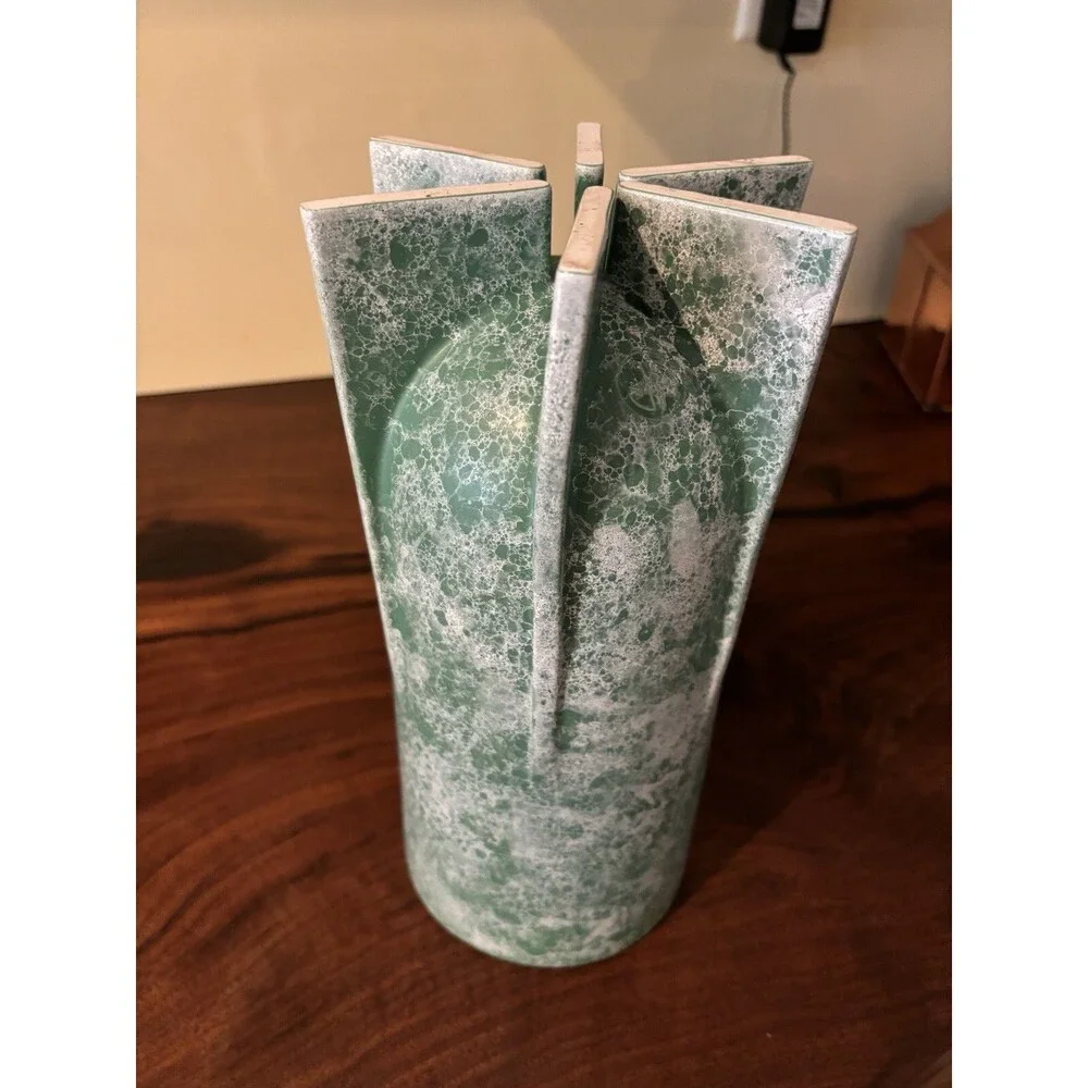 JONATHAN ADLER Tall Vase White Marble Ceramic Berlin Bowl Art Deco Table Decor